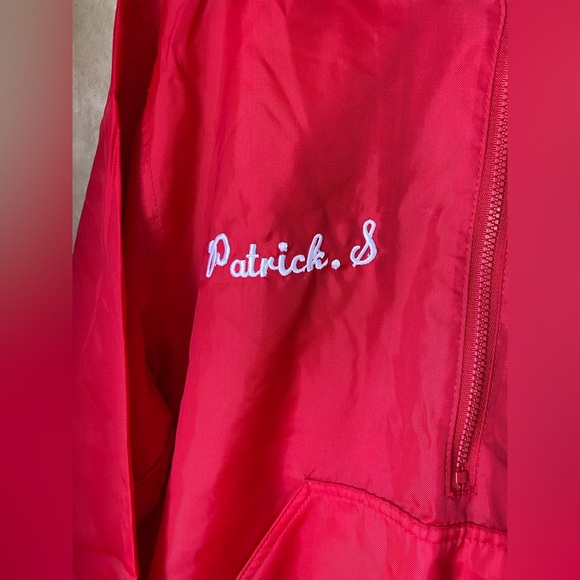 Vintage Hartwell 90s Red Windbreaker Jacket with White Stripes “REDS” Sports Med - Picture 6 of 8